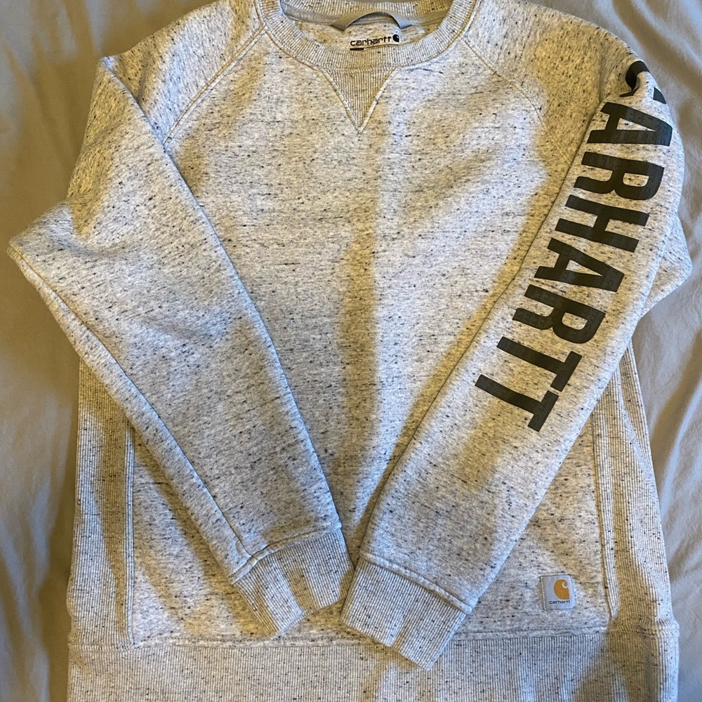 Carhartt Gray Crew Neck Sweater with Marled Texture